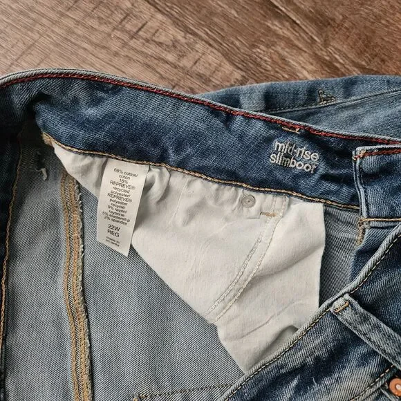 Maurices Mid Rise Slim Boot Raw Hem Jeans - Picture 3 of 3